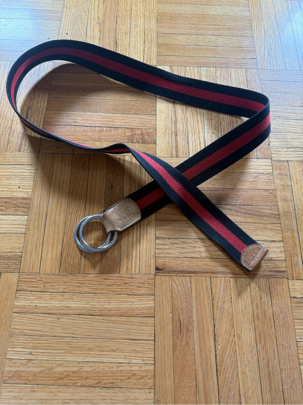 Undefeated 0 Ring Striped Belt Vintage Y2K